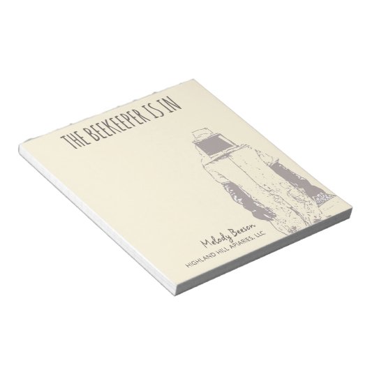 CUSTOM Apium Name Notepad mit Imker Notizblock (angewinkelt)