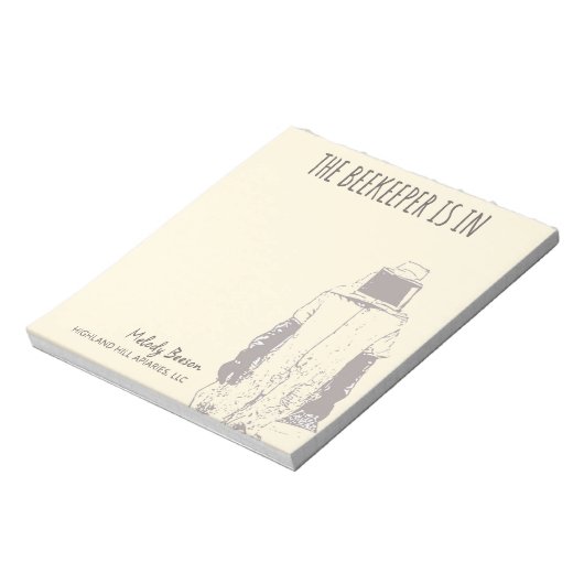 CUSTOM Apium Name Notepad mit Imker Notizblock (Rotiert)