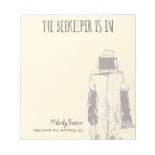 CUSTOM Apium Name Notepad mit Imker Notizblock (Vorderseite)