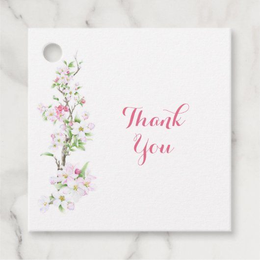 Custom Apple Blossom Bride Bridal Vielen Dank Geschenkanhänger (Vorderseite)