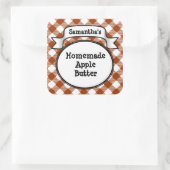 Custom Apple Butter oder jedes Canning Jar Label Quadratischer Aufkleber (Tasche)