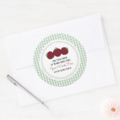 Custom Apple Gingham Classic Round Sticker (Umschlag)