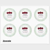 Custom Apple Gingham Classic Round Sticker (Blatt)