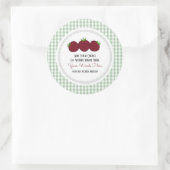 Custom Apple Gingham Classic Round Sticker (Tasche)