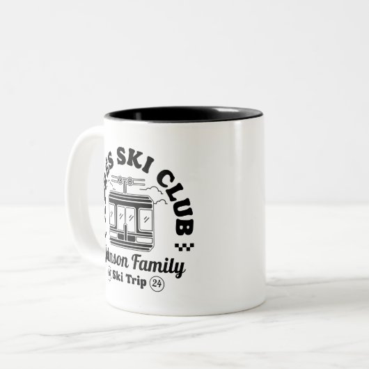 Custom Apres Ski Family Friends Ski Trip Group Zweifarbige Tasse (Vorderseite Links)