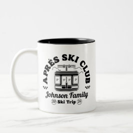 Custom Apres Ski Family Friends Ski Trip Group Zweifarbige Tasse