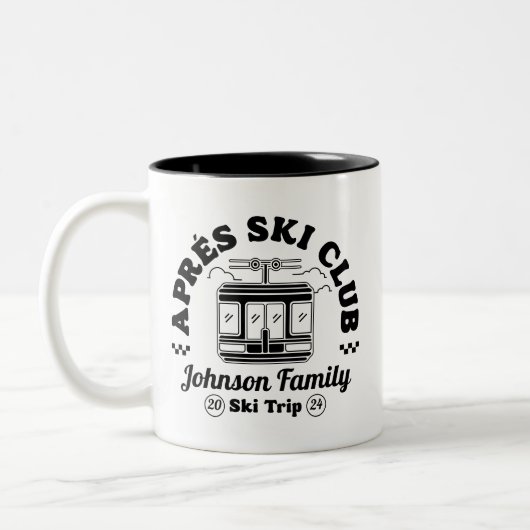 Custom Apres Ski Family Friends Ski Trip Group Zweifarbige Tasse (Links)