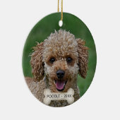 Custom Apricot Poodle Dog Foto Keramik Ornament (Rechts)