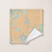 CUSTOM APRICOT SILVER FLORAL BADEZIMMER TOWEL SET (Waschlappen)