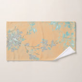CUSTOM APRICOT SILVER FLORAL BADEZIMMER TOWEL SET (Handtuch)