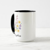 Custom April Birth Flower - Personalized Name Tasse (Vorderseite Links)
