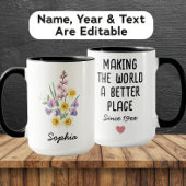 Custom April Birth Flower - Personalized Name Tasse