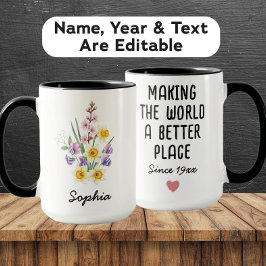Custom April Birth Flower - Personalized Name Tasse