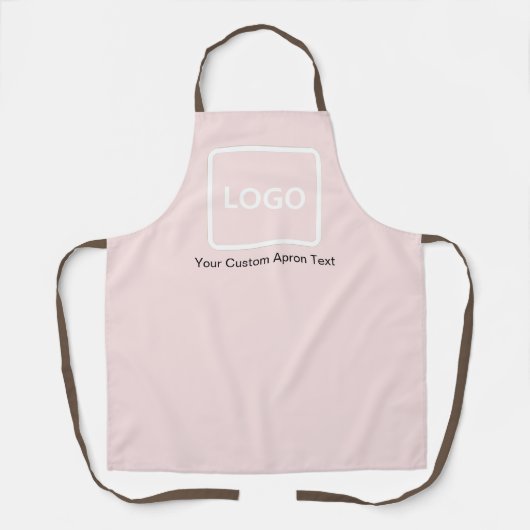 Custom Apron Blush Pink Business Logo Personalized Schürze (Vorderseite)