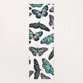 Custom Aqua Aquamarin Butterfly Trendy Personalisi Yogamatte (Rückseite)