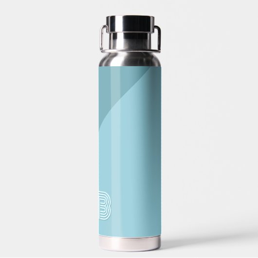 Custom Aqua Aquamarin Seafoam Ozean Blau Farbe Trinkflasche (Rückseite)