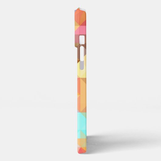 Custom Aqua Blue Peach Blush Pink Polygon Muster iPhone Hülle (Linke Seite)