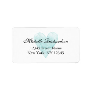 Custom aqua blue watercolor Herd address labels Adressaufkleber