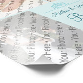 Custom Aqua Wedding Foto Collage Print mit Text (Ecke)