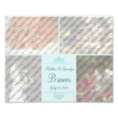 Custom Aqua Wedding Foto Collage Print mit Text (Vorne)
