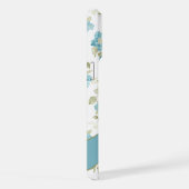 Custom Aquamarin Aqua Blue Sage Grüne Blume Kunst iPhone Hülle (Rechte Seite)