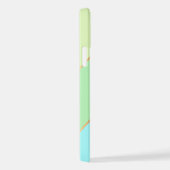 Custom Aquamarin Aqua Blue Türkise Mint Green Stri iPhone Hülle (Rechte Seite)