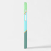 Custom Aquamarin Aqua Blue Türkise Mint Green Stri iPhone Hülle (Linke Seite)
