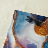 Custom Aquamarin Aqua Golden Agate Monogram Strandtuch (Beispiel)