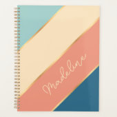 Custom Aquamarin Blue Coral Seafoam Green Gold Str Planer (Vorderseite)