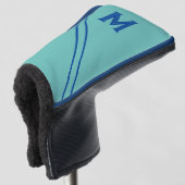 Custom Aquamarin Blue Golf Putter Head Cover Headcover (3/4 Vorderseite)