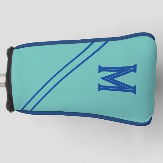 Custom Aquamarin Blue Golf Putter Head Cover Headcover (Vorderseite)