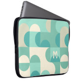 Custom Aquamarin Blue Green Beige Retro Art Muster Laptopschutzhülle (Vorne Rechts)