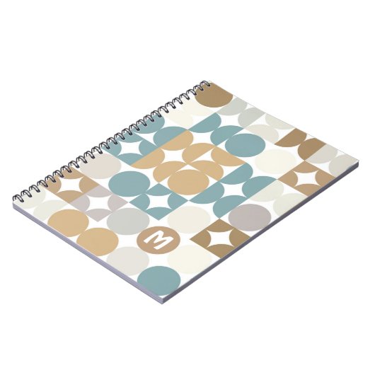 Custom Aquamarin Blue Green Gray Taupe Beige Muste Notizblock (Linke Seite)