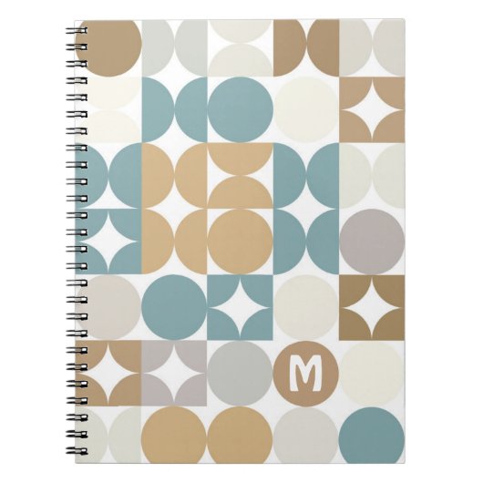 Custom Aquamarin Blue Green Gray Taupe Beige Muste Notizblock (Vorderseite)