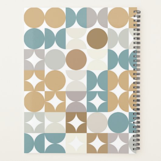 Custom Aquamarin Blue Green Gray Taupe Beige Muste Planer (Rückseite)