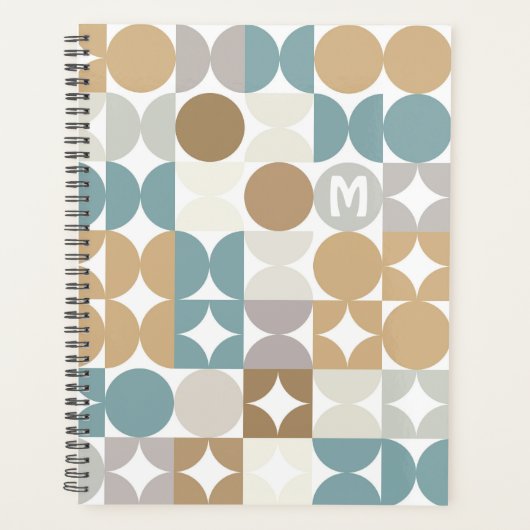 Custom Aquamarin Blue Green Gray Taupe Beige Muste Planer (Vorderseite)