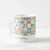 Custom Aquamarin Blue Green Taupe Beige Angesagt A Kaffeetasse (Vorderseite Links)