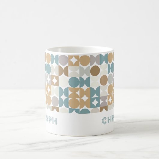 Custom Aquamarin Blue Green Taupe Beige Angesagt A Kaffeetasse (Mittel)