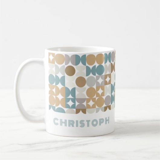 Custom Aquamarin Blue Green Taupe Beige Angesagt A Kaffeetasse (Links)