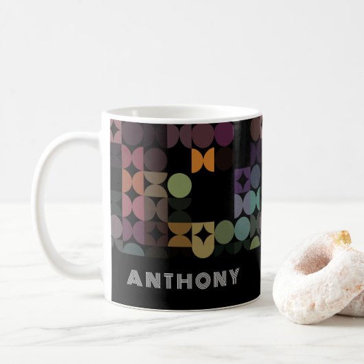 Custom Aquamarin Blue Lila Black Angesagt Art Must Kaffeetasse (Mit Donut)