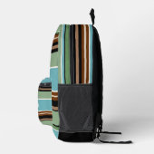 Custom Aquamarin Blue Sage Green Brown Elfenbeinst Bedruckter Rucksack (Rechts)
