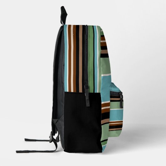 Custom Aquamarin Blue Sage Green Brown Elfenbeinst Bedruckter Rucksack (Links)