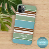 Custom Aquamarin Blue Sage Green Brown Elfenbeinst Case-Mate iPhone Hülle