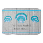 Custom Aquamarin Blue Seashell White Muschel Coast Badematte (Vorderseite)