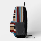 Custom Aquamarin Blue Tan Brown Dark Red Black Str Bedruckter Rucksack (Rechts)