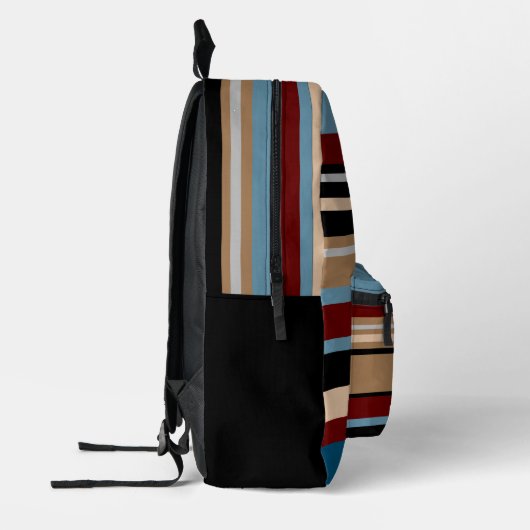 Custom Aquamarin Blue Tan Brown Dark Red Black Str Bedruckter Rucksack (Links)