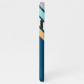 Custom Aquamarin Blue Türkis Grau Gelbe Streifen A iPhone Hülle (Rechte Seite)