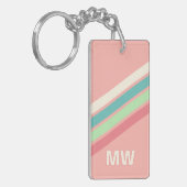 Custom Aquamarin Blue Turquoise Korallenbelag Grün Schlüsselanhänger (Vorderseite links)