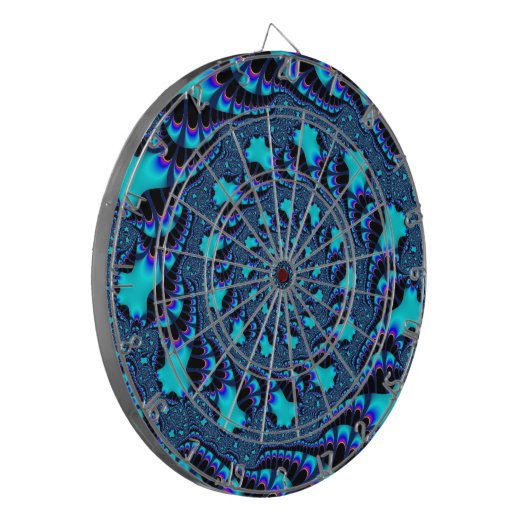 Custom Aquamarin Whirlpool Spiral Dartboard Dartscheibe (Vorderseite Links)