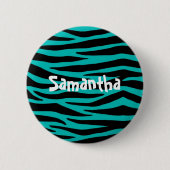 Custom Aquamarin Zebra Button (Vorderseite)